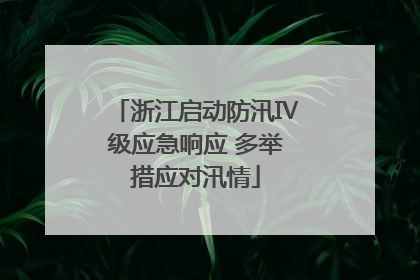 浙江启动防汛Ⅳ级应急响应 多举措应对汛情